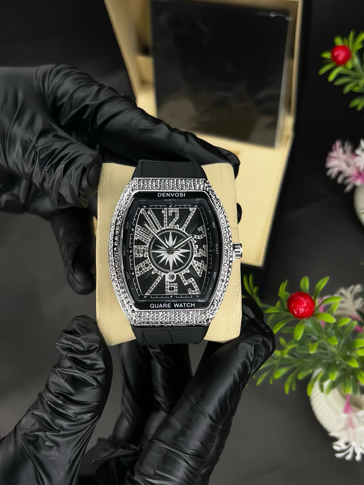 Denvosi Luxury Men's Diamond-Studded Watch ā Premium Fashion Timepiece