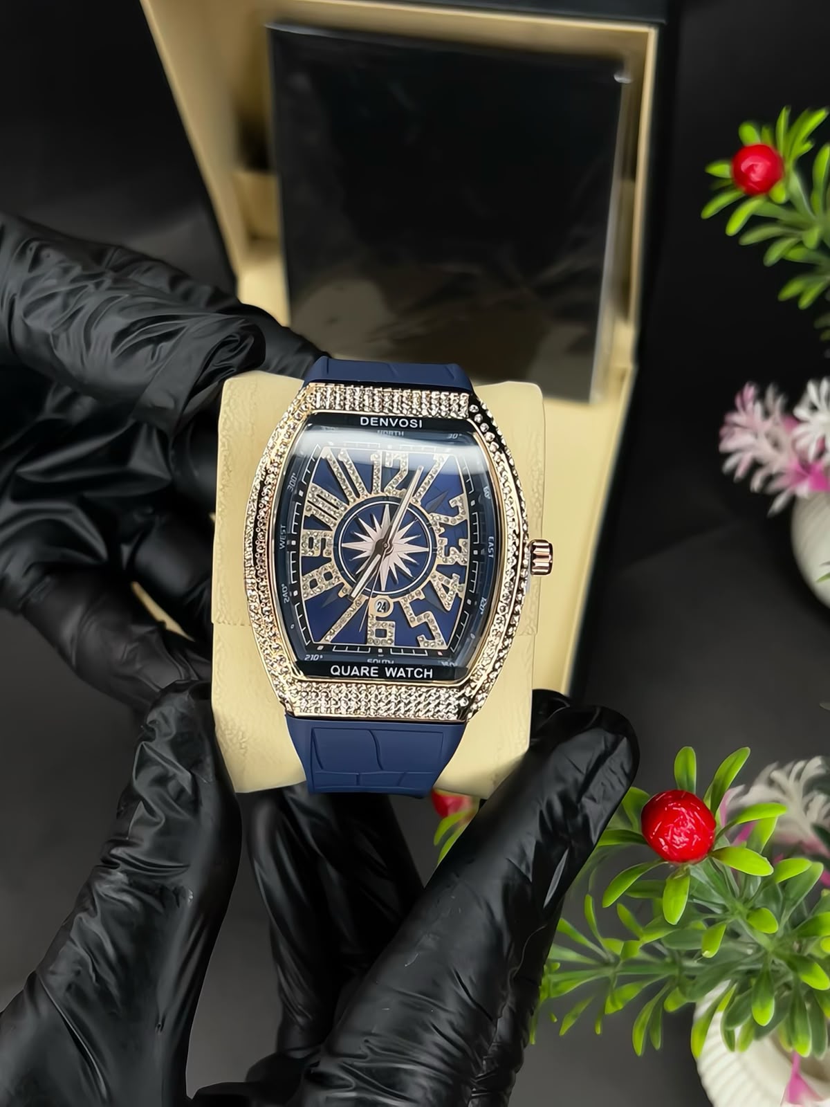 Denvosi Luxury Men's Diamond-Studded Watch ā Premium Fashion Timepiece