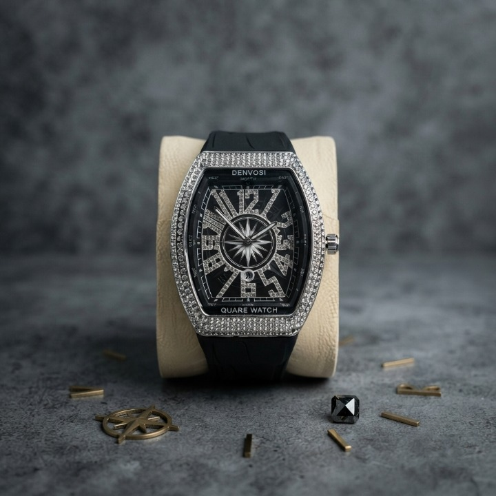 Denvosi Luxury Men's Diamond-Studded Watch ā Premium Fashion Timepiece