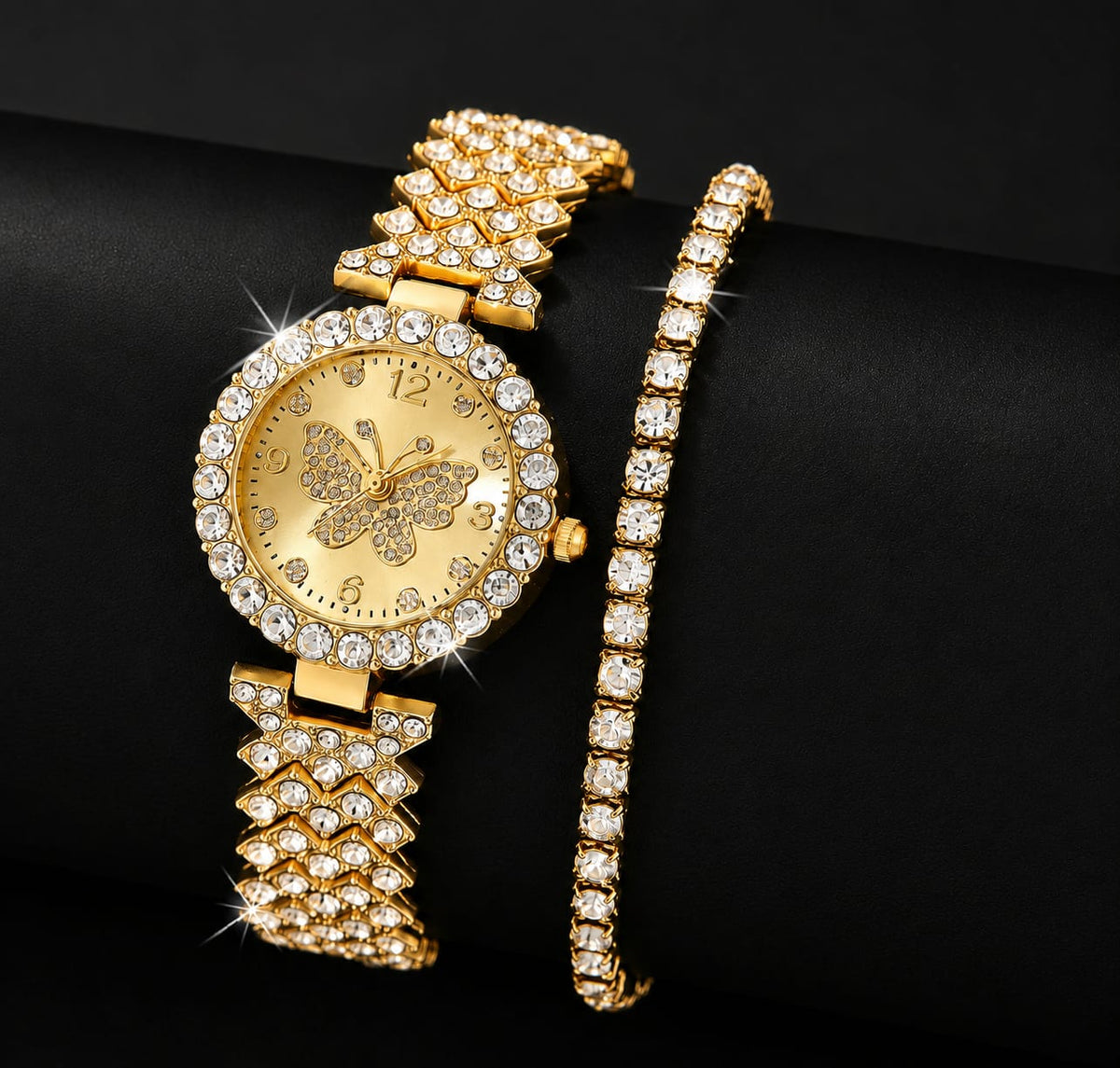 Women's Butterfly Quartz Watch & Bracelet Set ā Elegant Fashion Gift