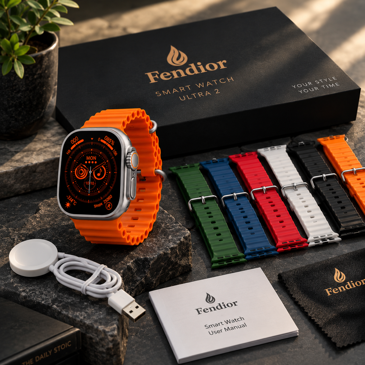Ultra 2 Smart Watch – 2.1" HD Infinite Display with 7 Interchangeable Straps