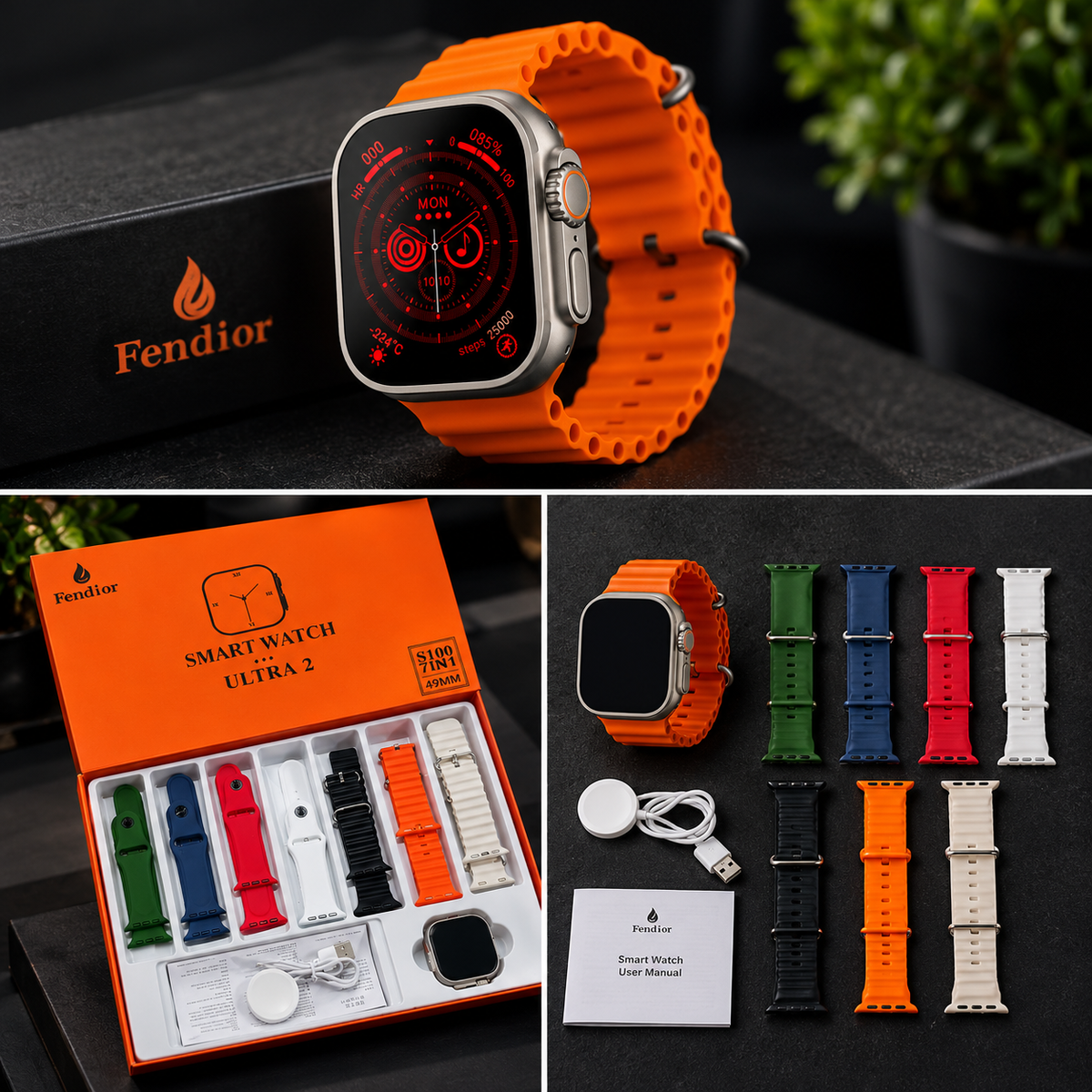 Ultra 2 Smart Watch – 2.1" HD Infinite Display with 7 Interchangeable Straps